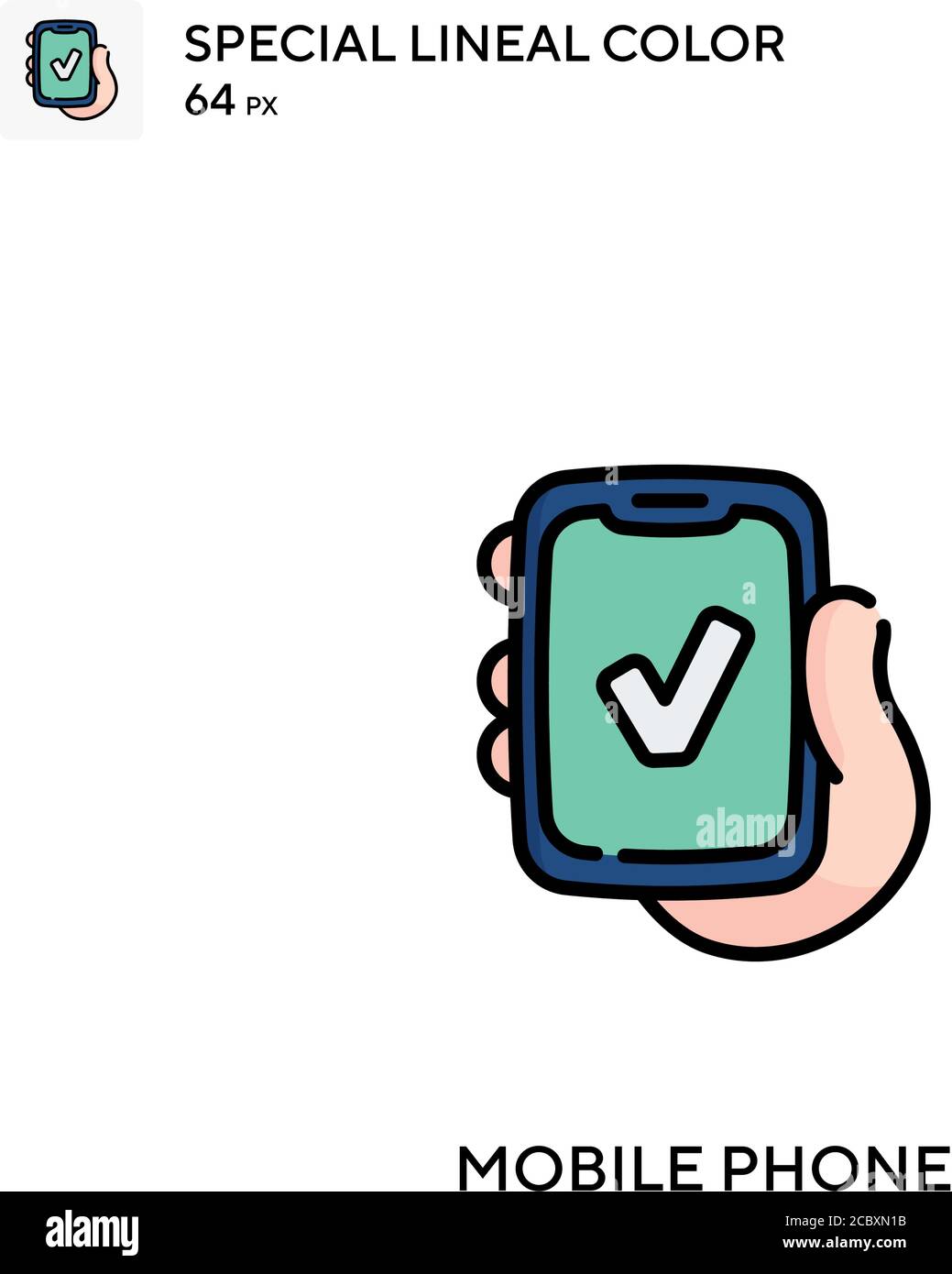 Mobile phone Special lineal color vector icon. Mobile phone icons for ...
