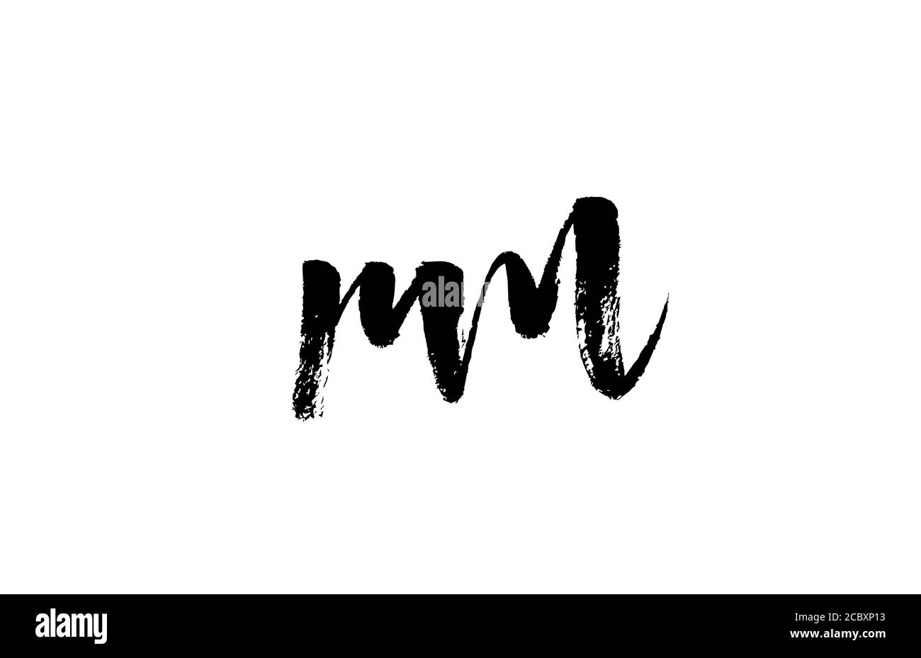RM R M alphabet letter logo icon combination. Grunge handwritten ...