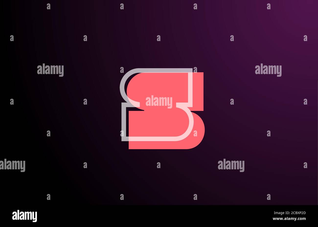 pink black geometric S line alphabet letter logo icon for company ...