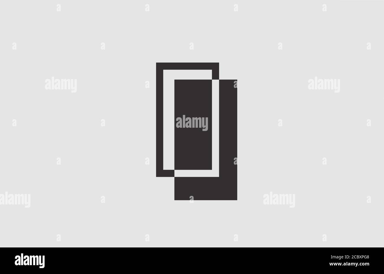 geometric black white I alphabet letter logo icon for business. Simple ...