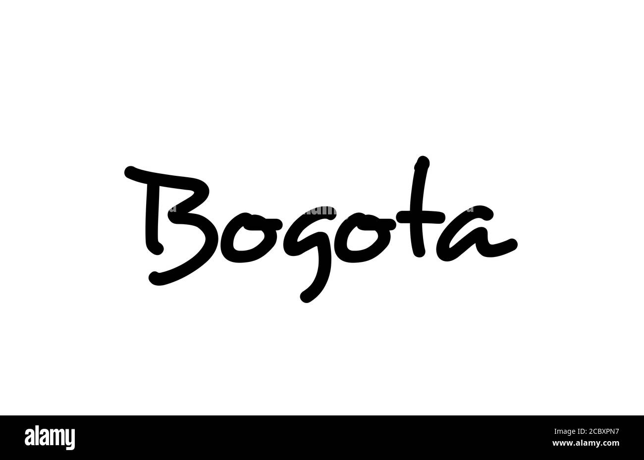 Bogota city handwritten text word hand lettering. Calligraphy text. Typography in black color Stock Vector