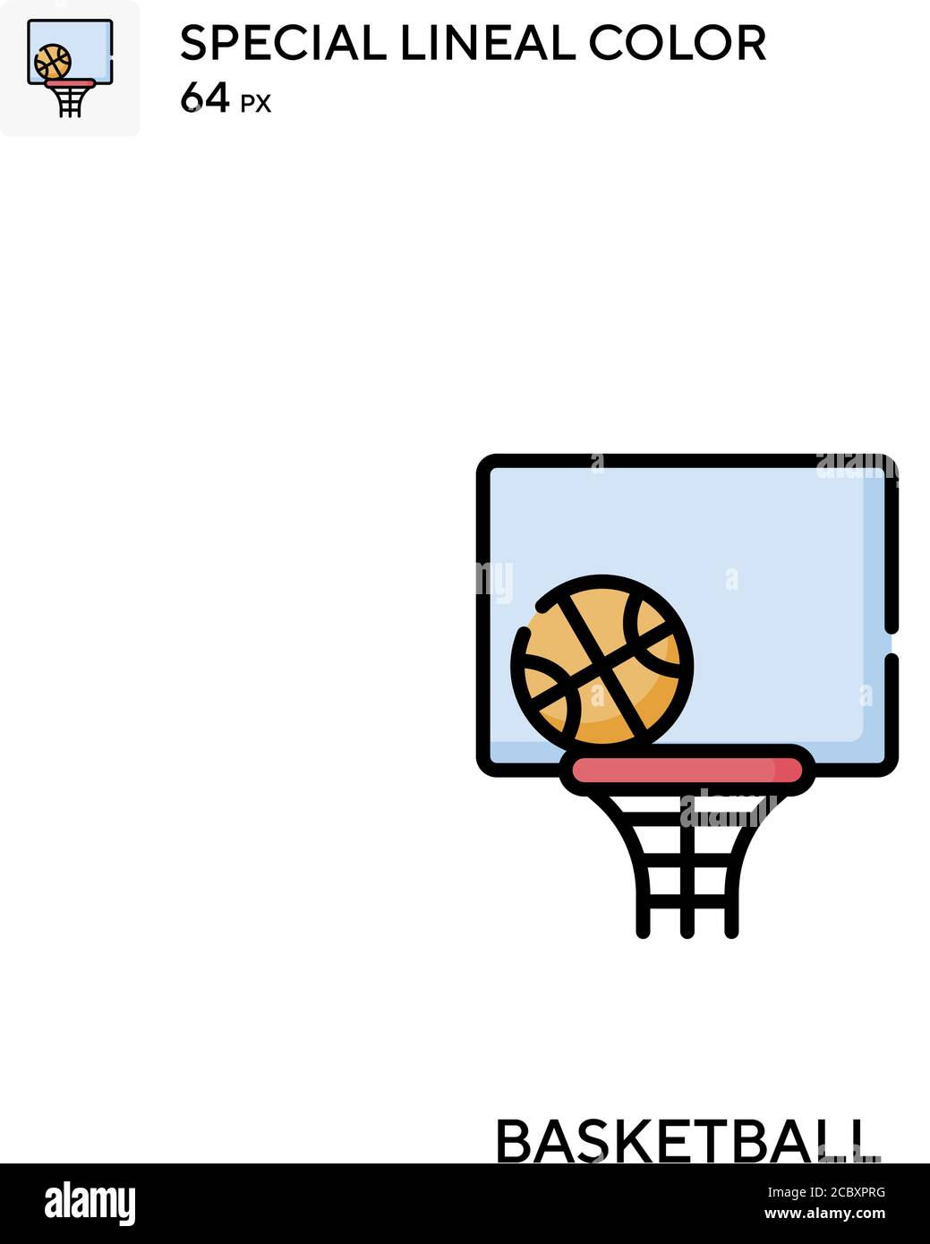 Basketball Special lineal color vector icon. Basketball icons for your