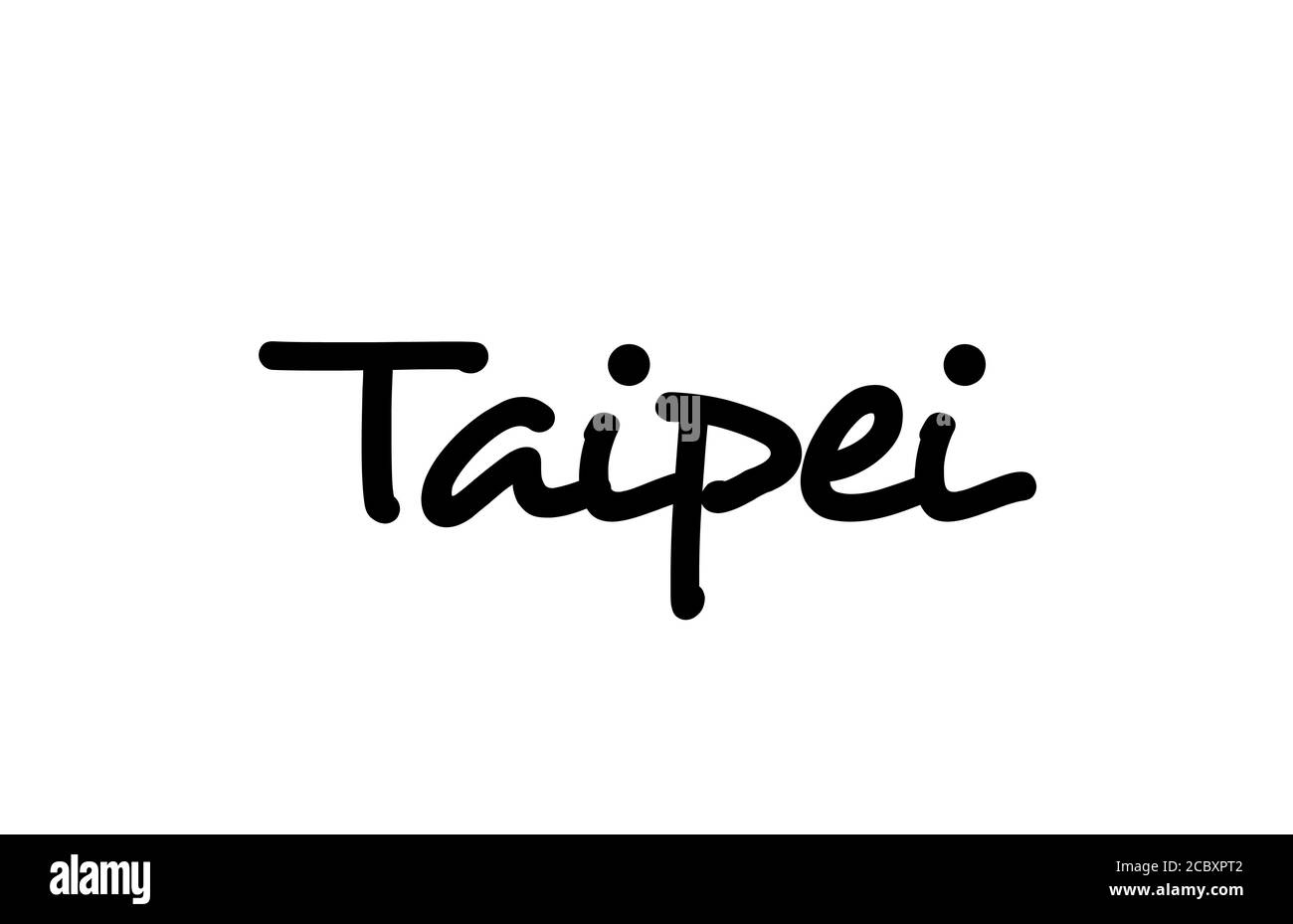 Taipei city handwritten text word hand lettering. Calligraphy text. Typography in black color Stock Vector