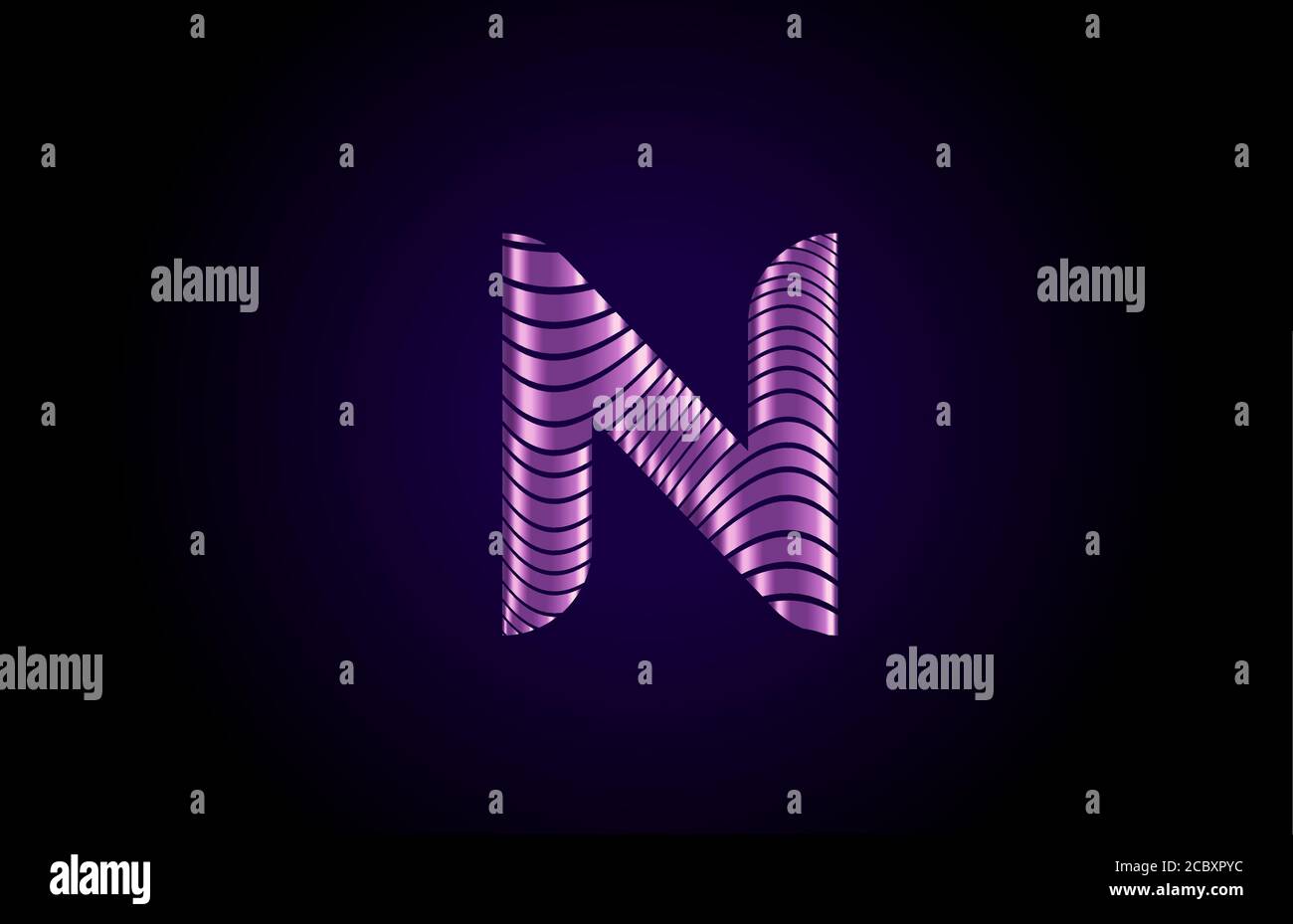N yellow alphabet letter logo icon for company. Metallic gold line ...