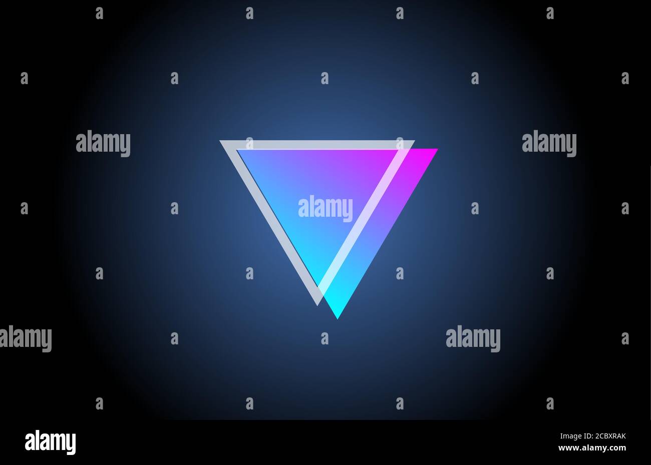 geometric V pink blue line alphabet letter logo icon for company ...