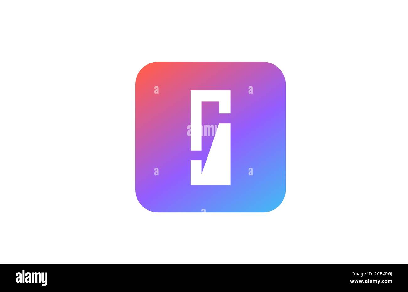 colored blue pink I alphabet letter logo icon. Line design for company ...