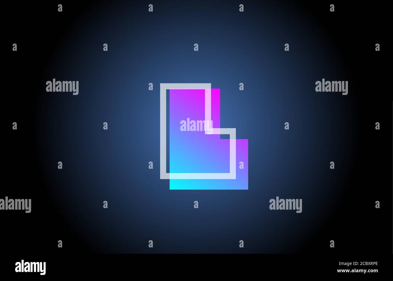 geometric L pink blue line alphabet letter logo icon for company ...