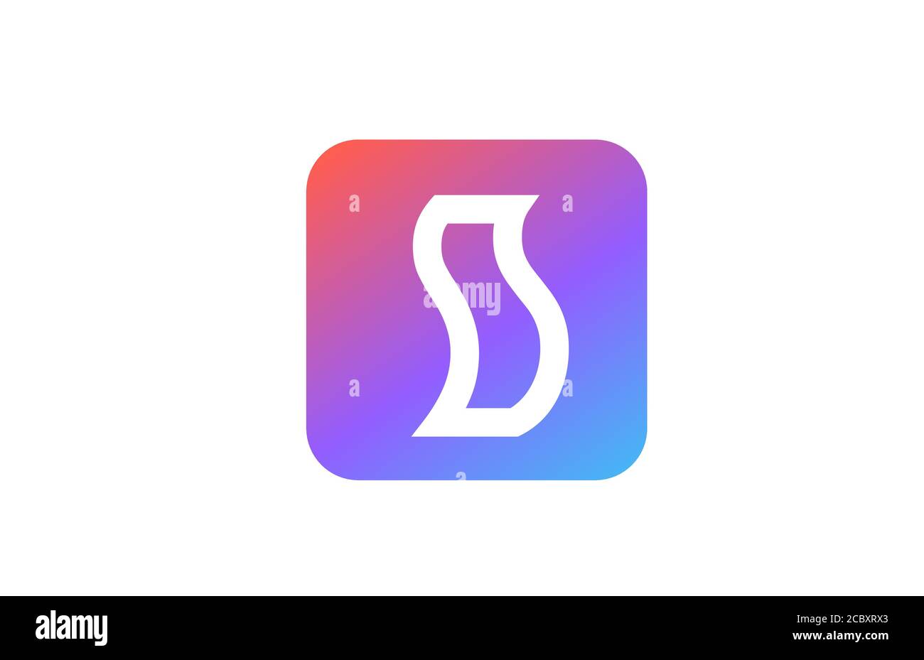 colored blue pink S alphabet letter logo icon. Line design for company ...