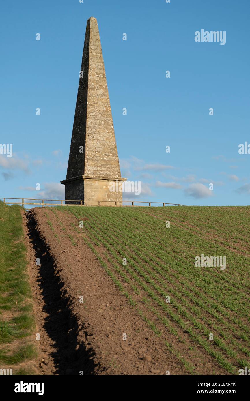 Ednam Obelisk memorial at Ednam, Kelso, Scottish Borders in memory of James ...