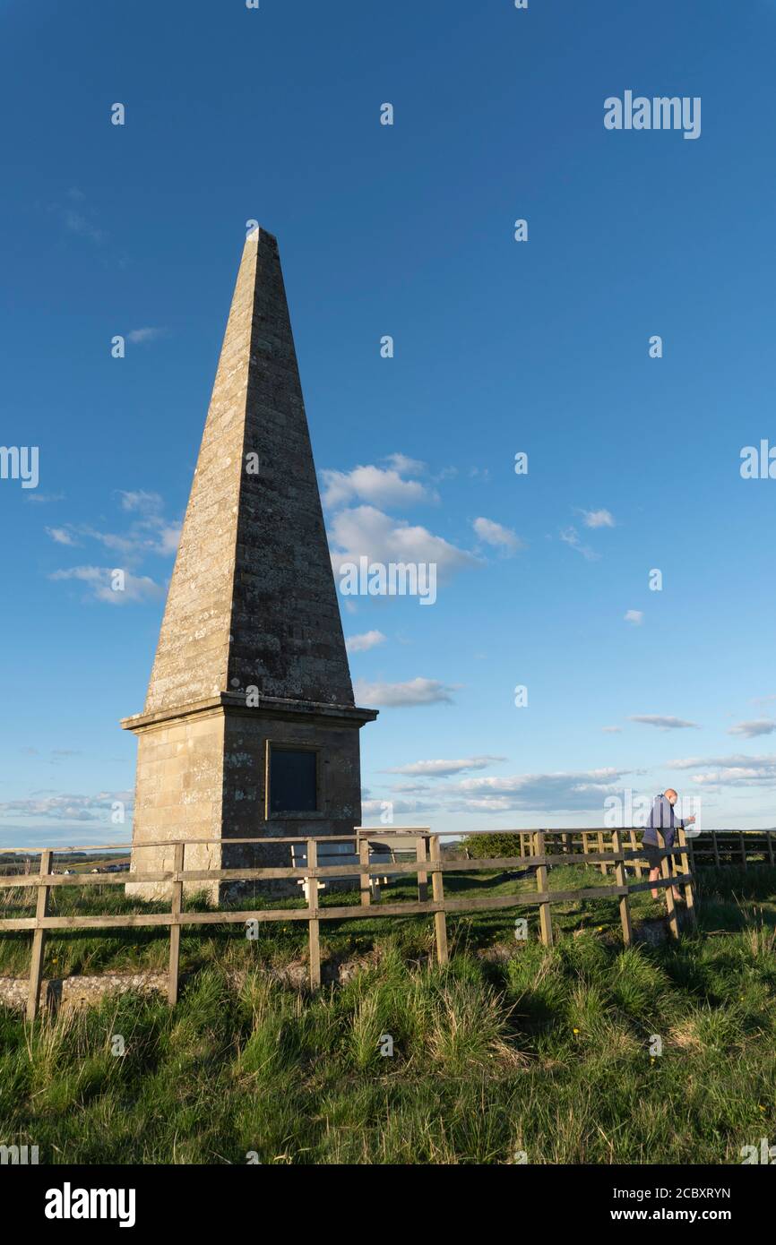 Ednam Obelisk memorial at Ednam, Kelso, Scottish Borders in memory of James ...