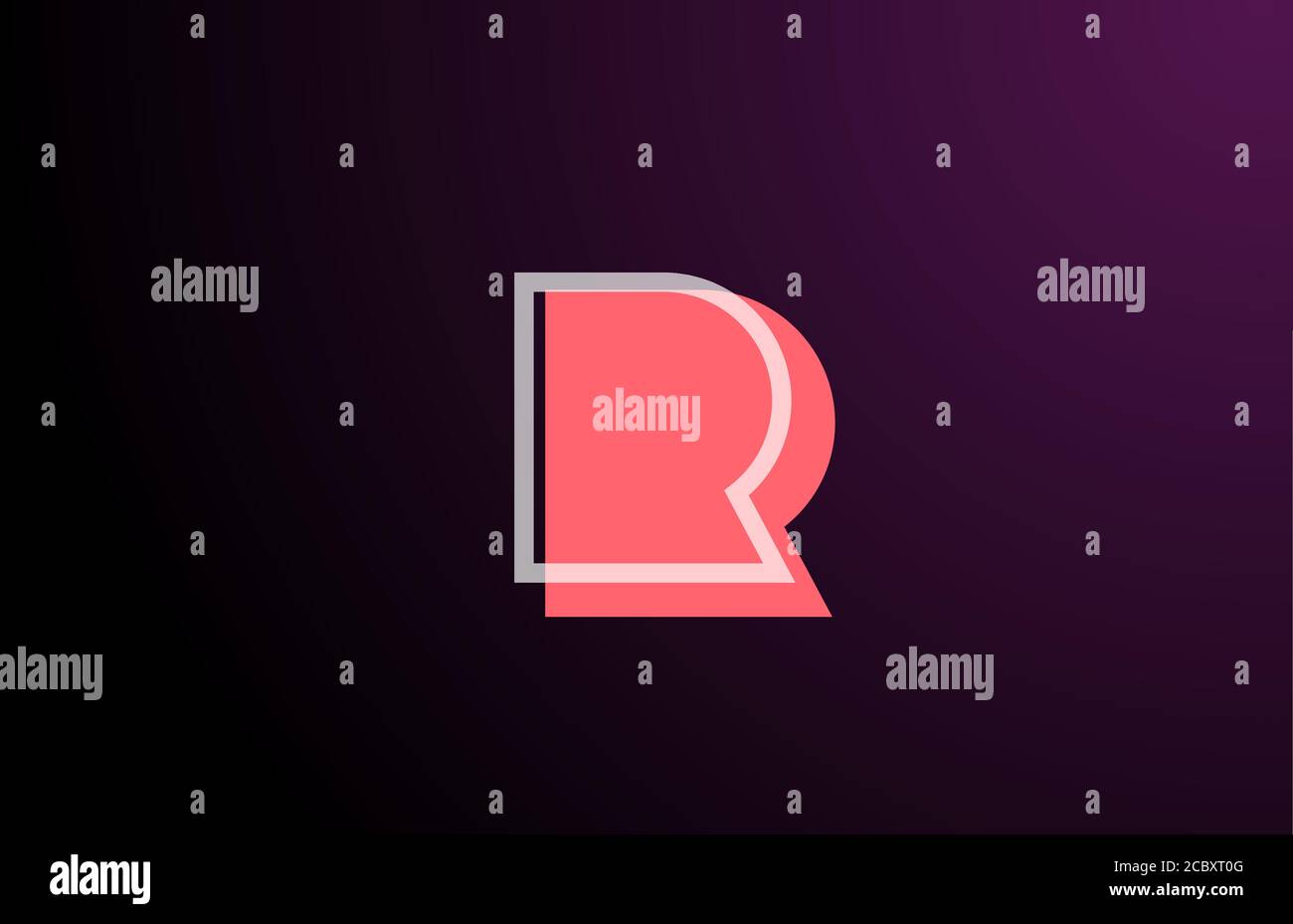 pink black geometric R line alphabet letter logo icon for company ...