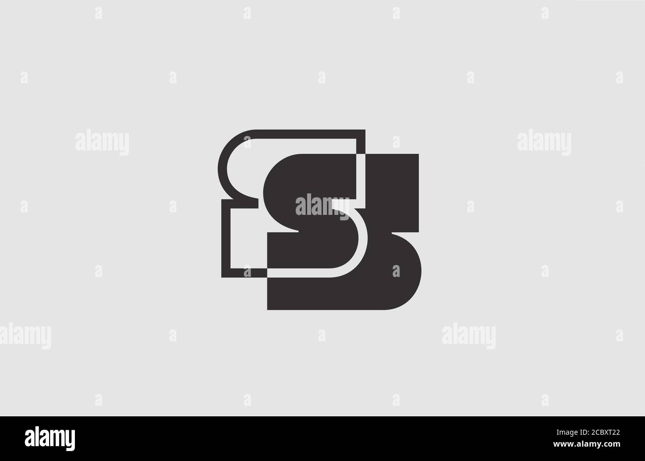 geometric black white S alphabet letter logo icon for business. Simple ...