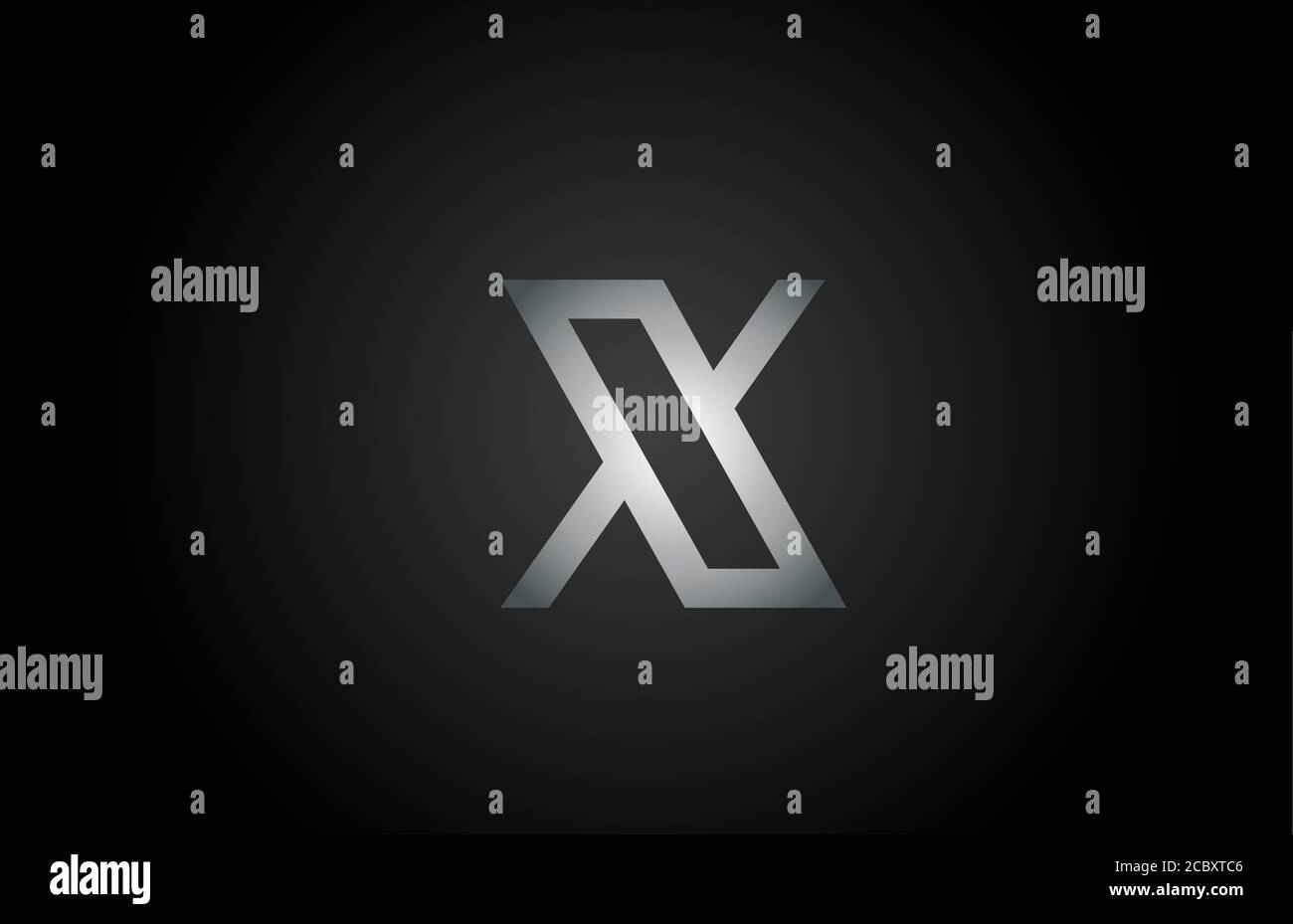 black grey X alphabet letter logo icon. Line design for company and ...