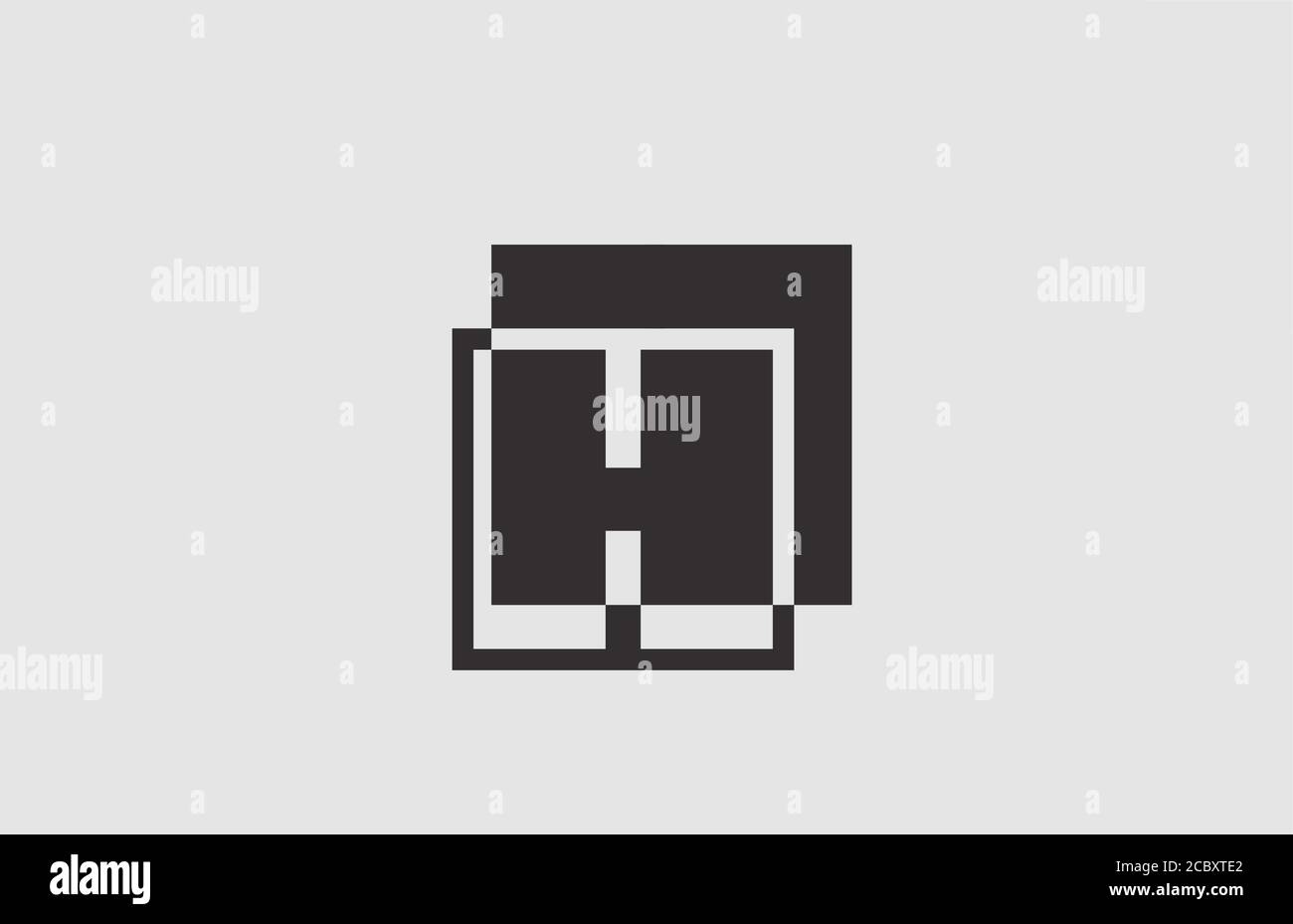 geometric black white H alphabet letter logo icon for business. Simple ...