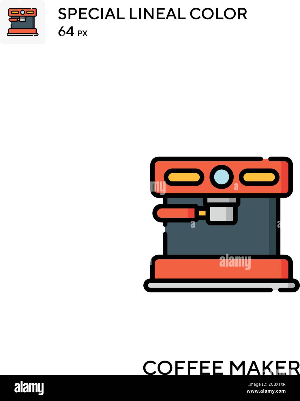 Coffee maker Special lineal color vector icon. Coffee maker icons for ...