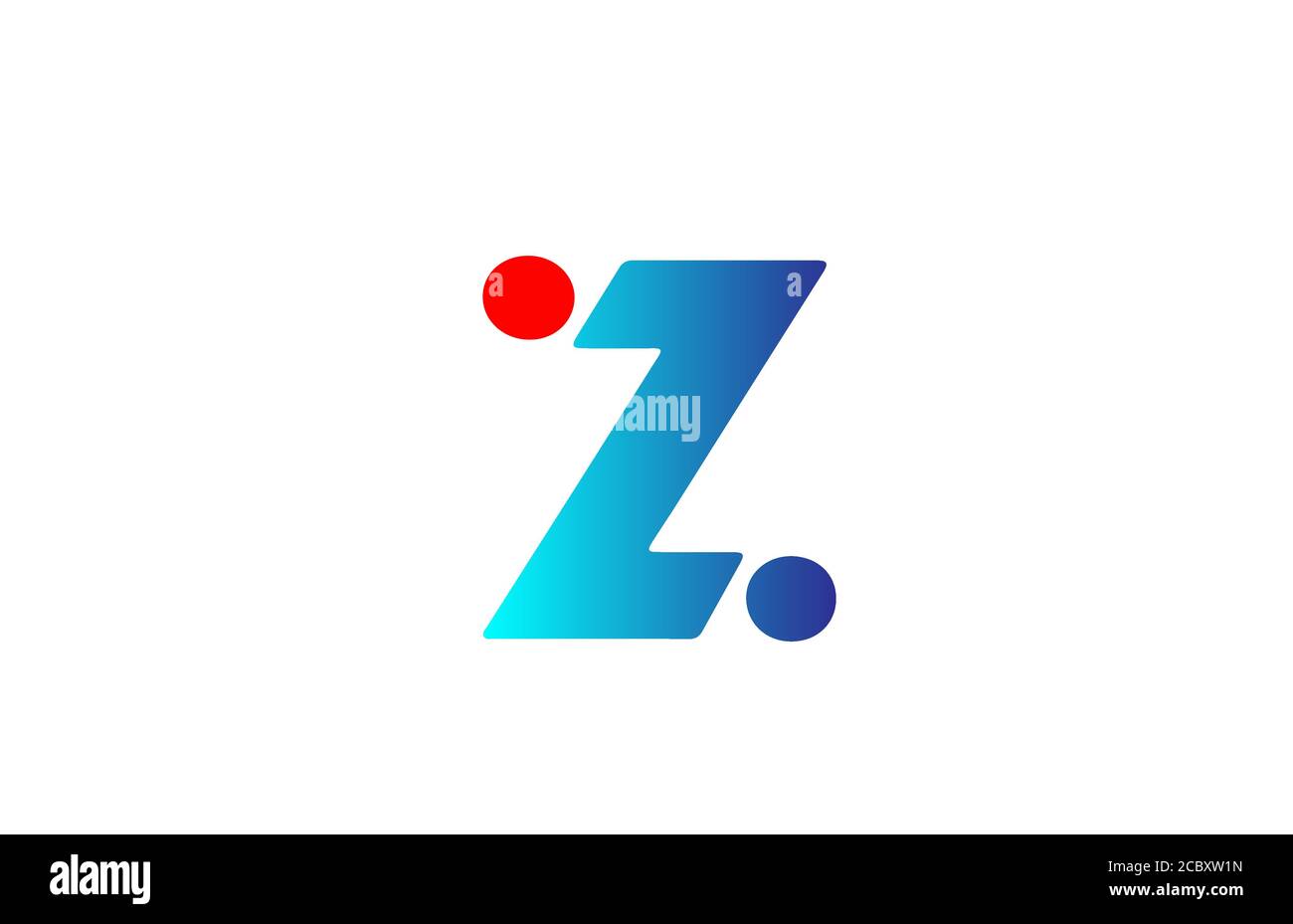 Z blue red alphabet letter logo icon. Gradient design for business and ...