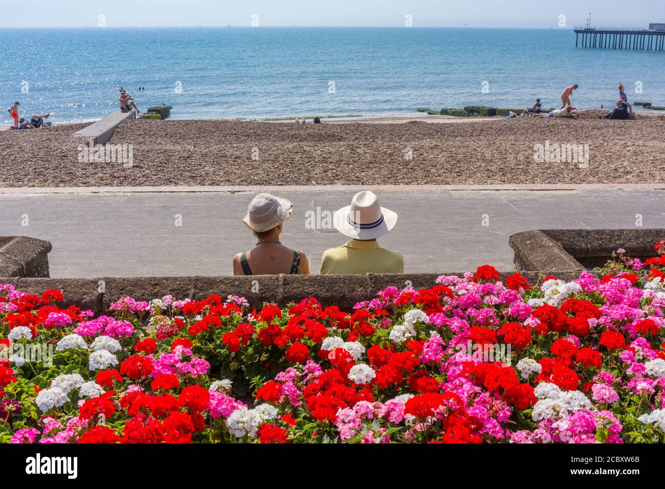 Summer at the beach at Felixstowe, Suffolk, UK Stock Photo Alamy
