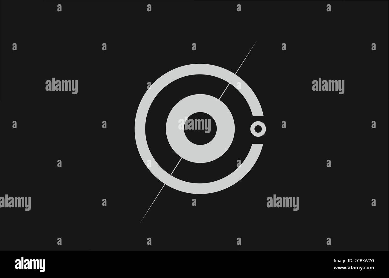 alphabet O letter logo icon. Black white simple line and circle design ...