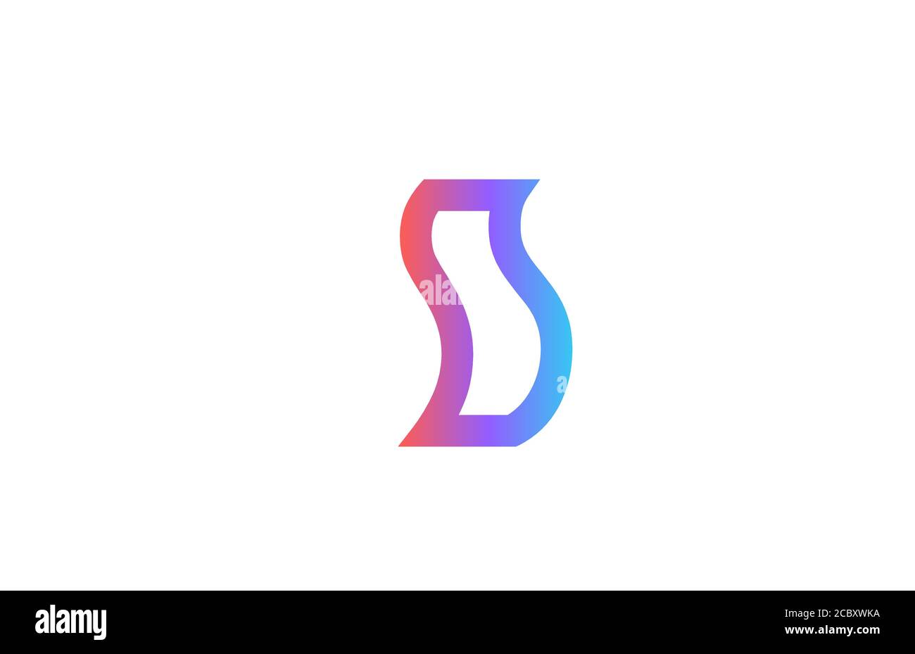 S colored alphabet letter logo icon. Pink blue simple line and design ...