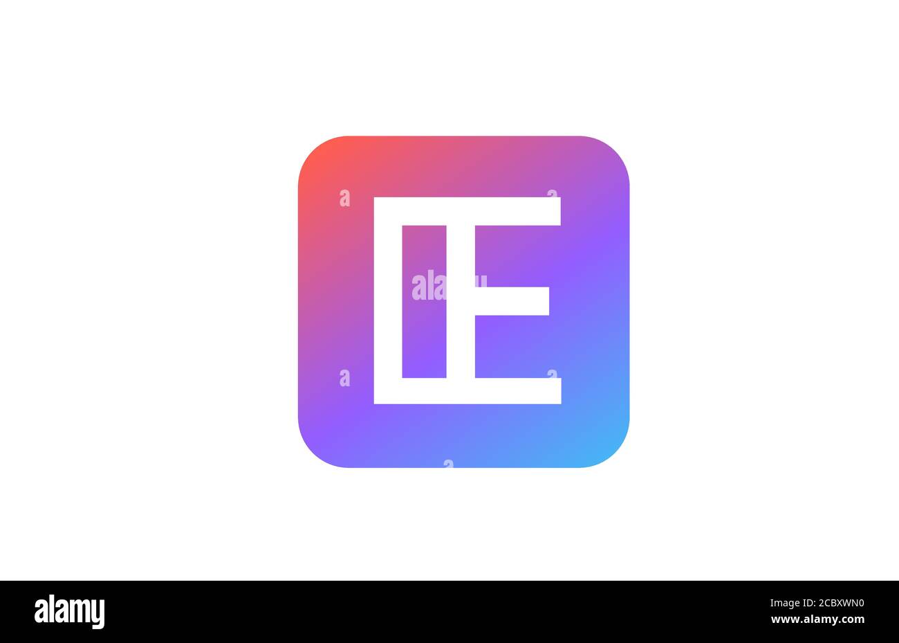 colored blue pink E alphabet letter logo icon. Line design for company ...