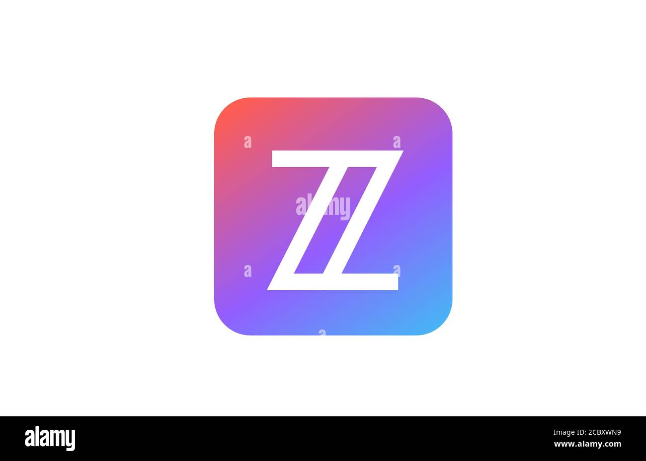 colored blue pink Z alphabet letter logo icon. Line design for company ...
