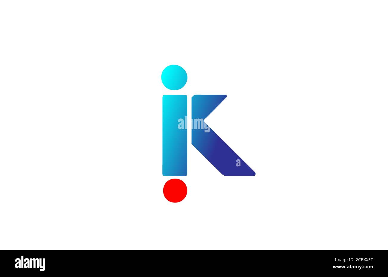 K blue red alphabet letter logo icon. Gradient design for business and ...