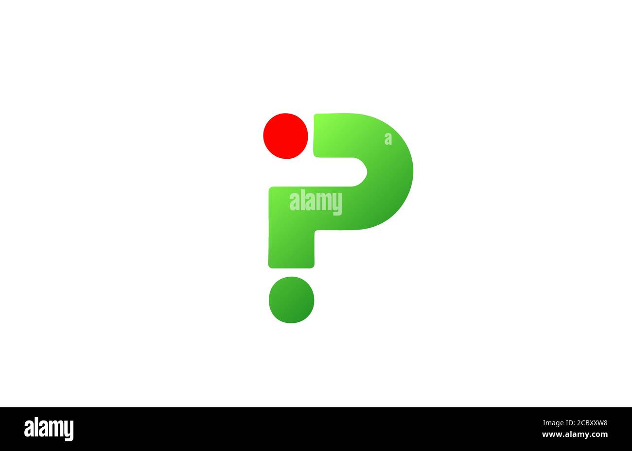 green red P alphabet letter logo icon. Gradient design for business and ...