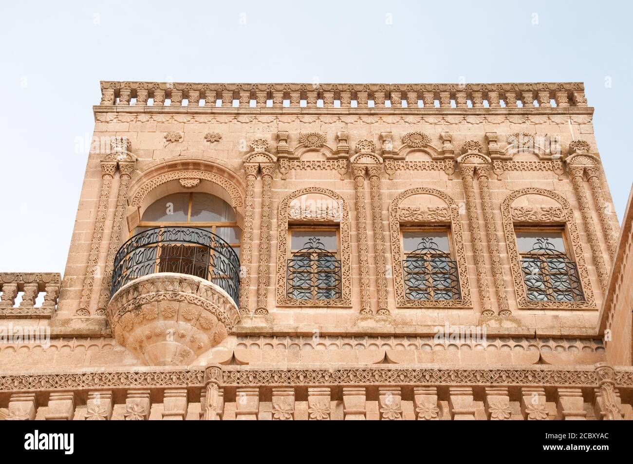 the exterior of an old stone mansion and guest house in the ancient christian city of midyat in the eastern anatolia region of southeast turkey stock photo alamy