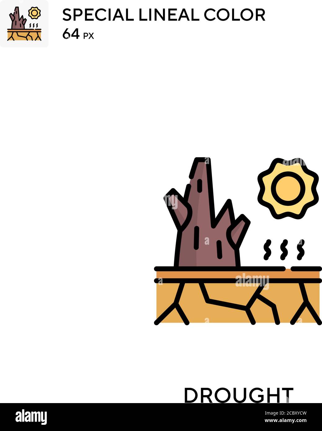 Drought Special lineal color vector icon. Drought icons for your ...