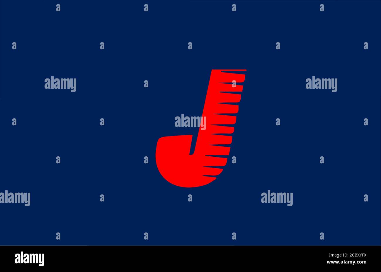 J blue red alphabet letter logo icon. Line design for company and ...