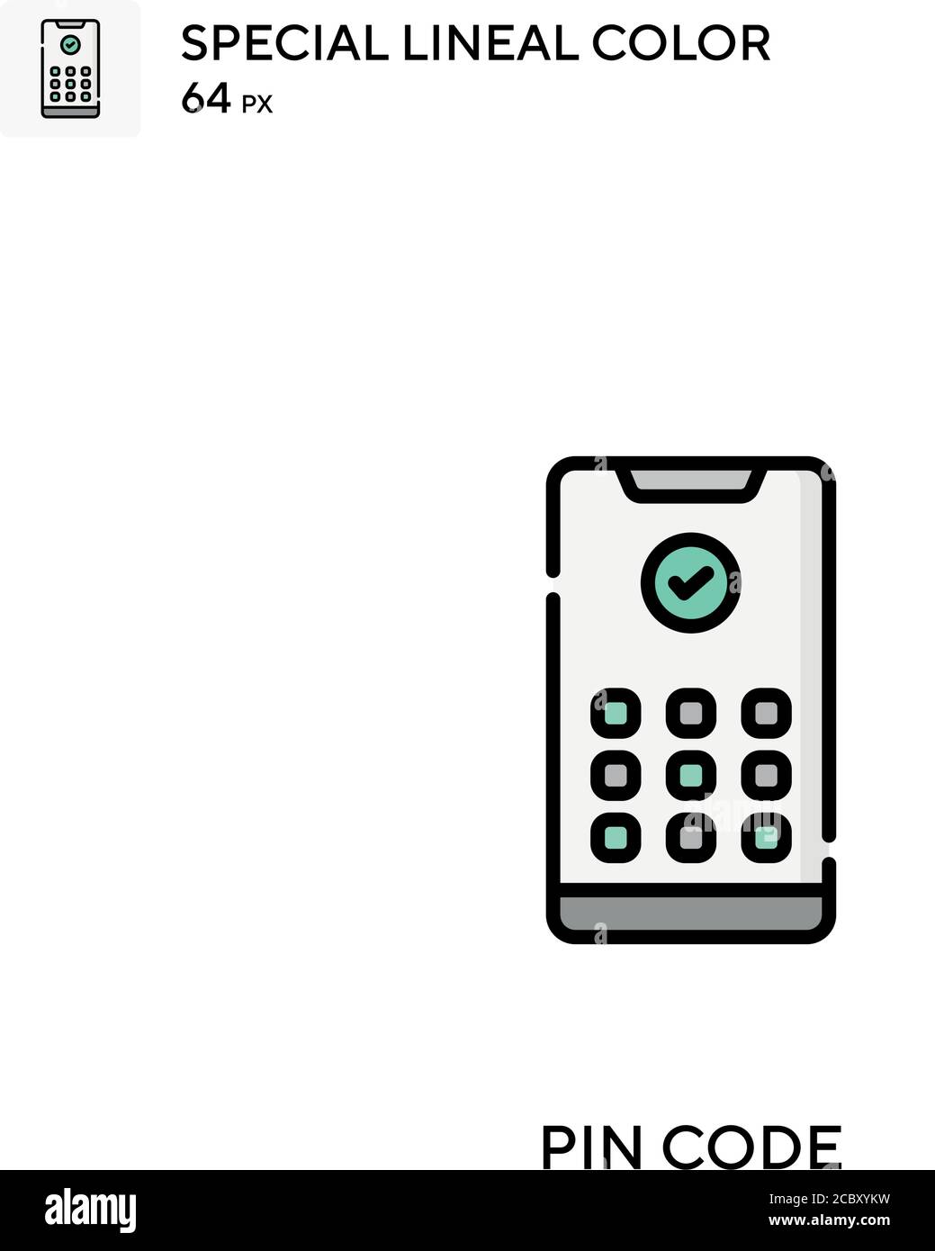 Pin code Special lineal color vector icon. Pin code icons for your business project Stock Vector