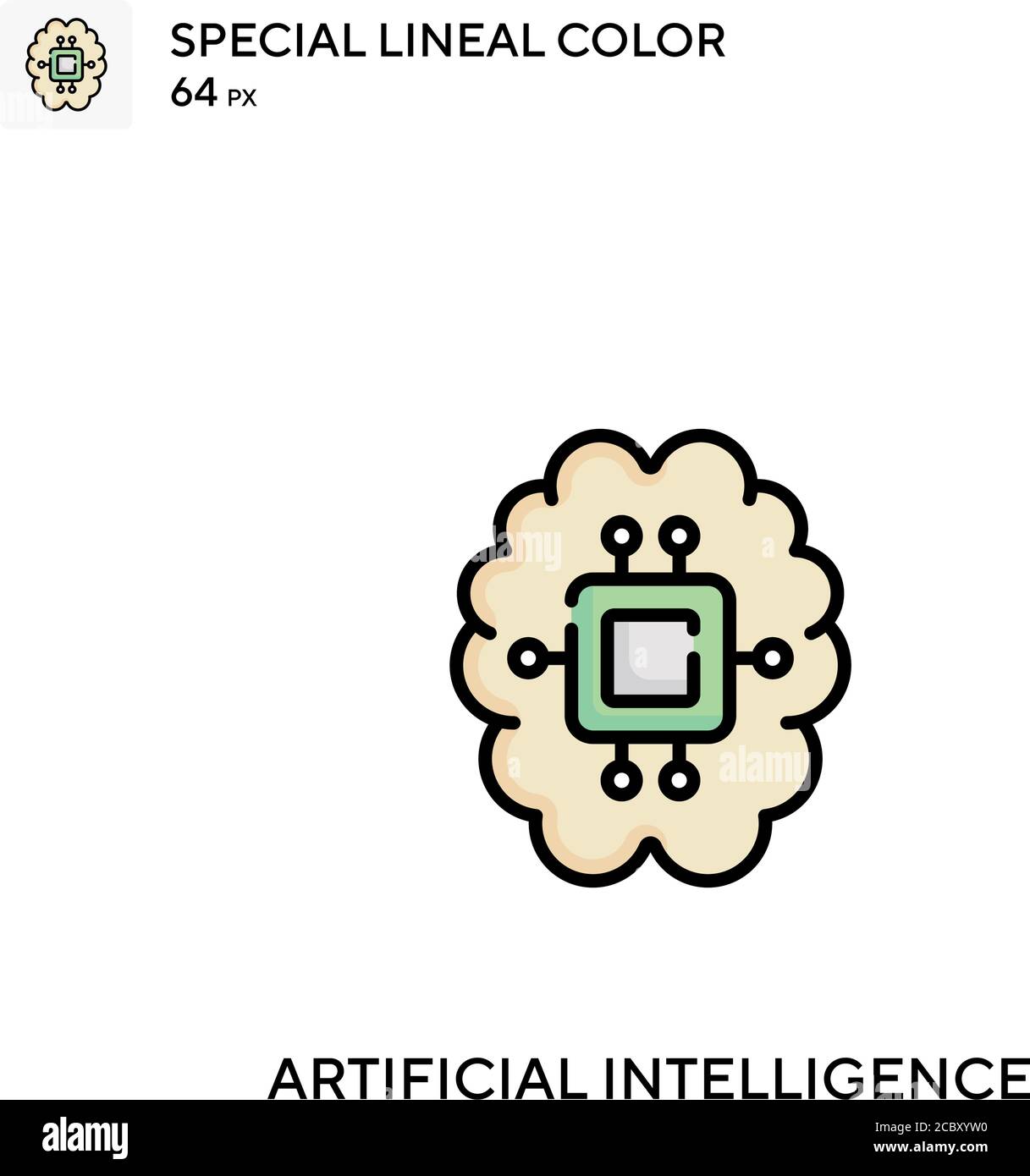 Artificial intelligence Special lineal color vector icon. Artificial ...