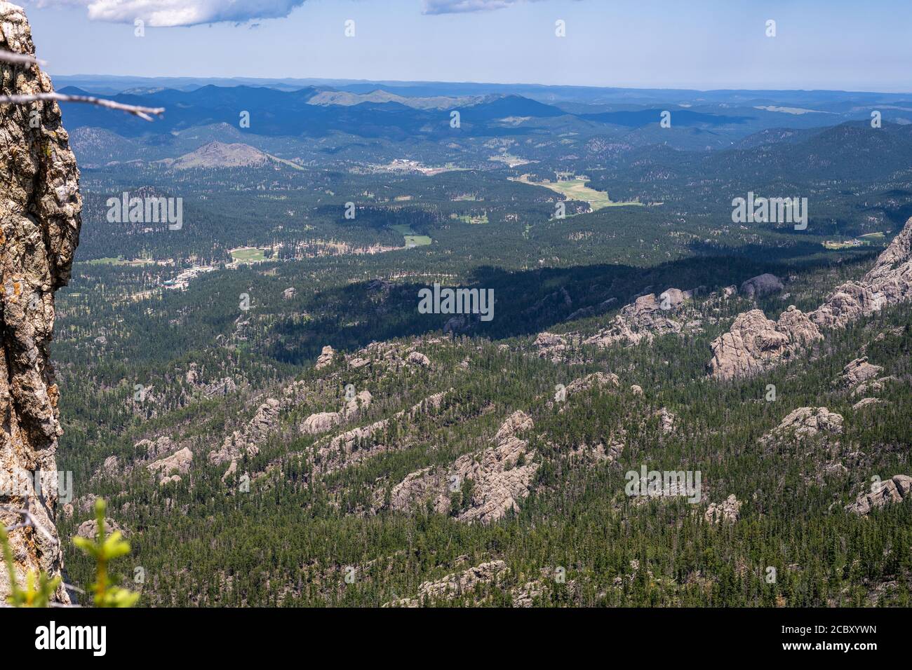 View along trail to Black Elk Peak, the highest point in South Dakota Stock Photo