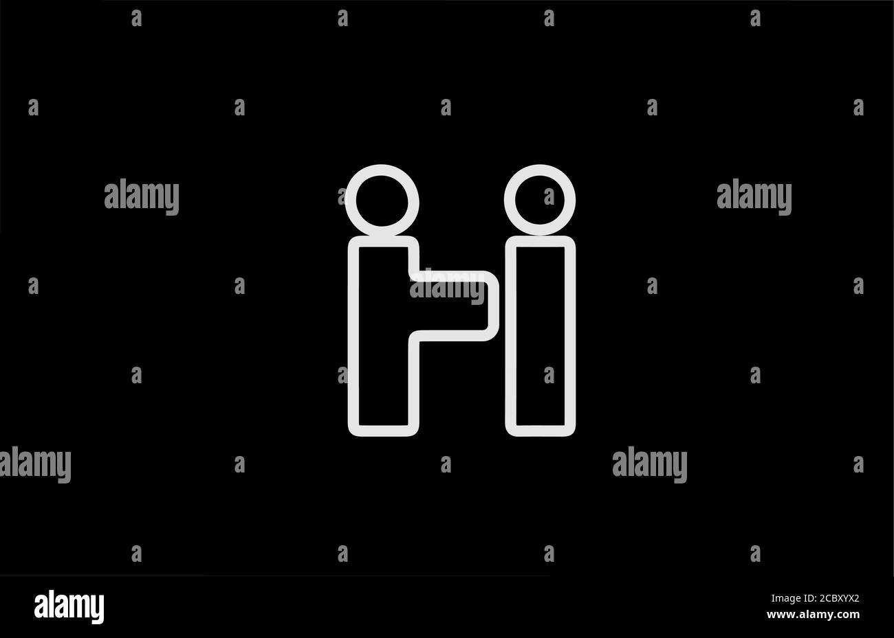 H alphabet letter logo icon with line. Black white color for business ...