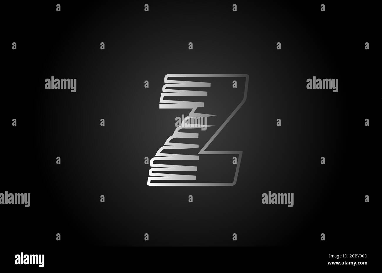 Z white line alphabet letter logo icon. Simple line design for company ...