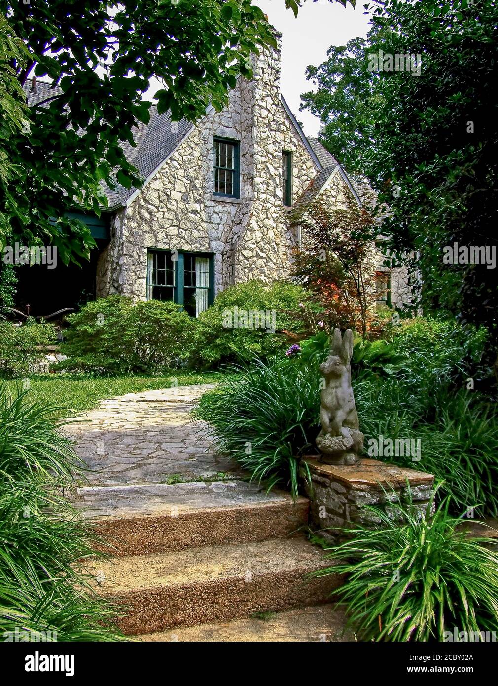 Stone House, Path and stairs Stock Photo