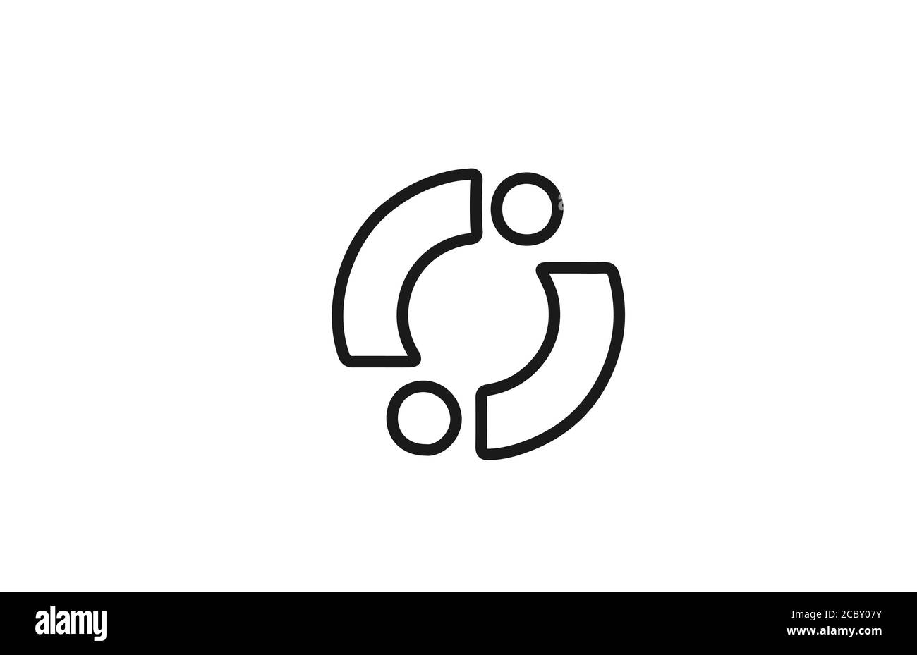 alphabet O letter logo icon with line. Black and white design for ...