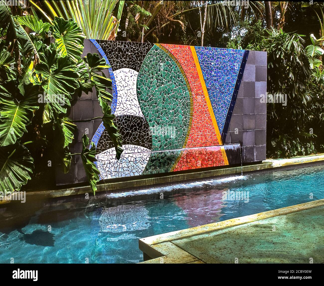 Mosaic Wall Pool Tile, Exotic setting Stock Photo - Alamy