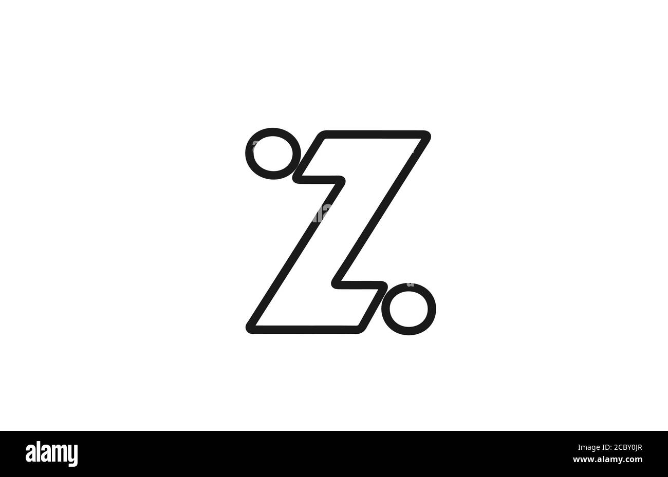 alphabet Z letter logo icon with line. Black and white design for business and company Stock Vector