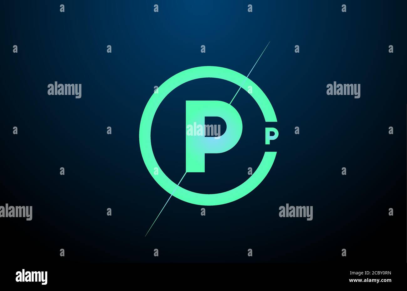 Black Blue Green P Alphabet Letter Logo Icon Design With Circle For Business And Company Stock Vector Image Art Alamy