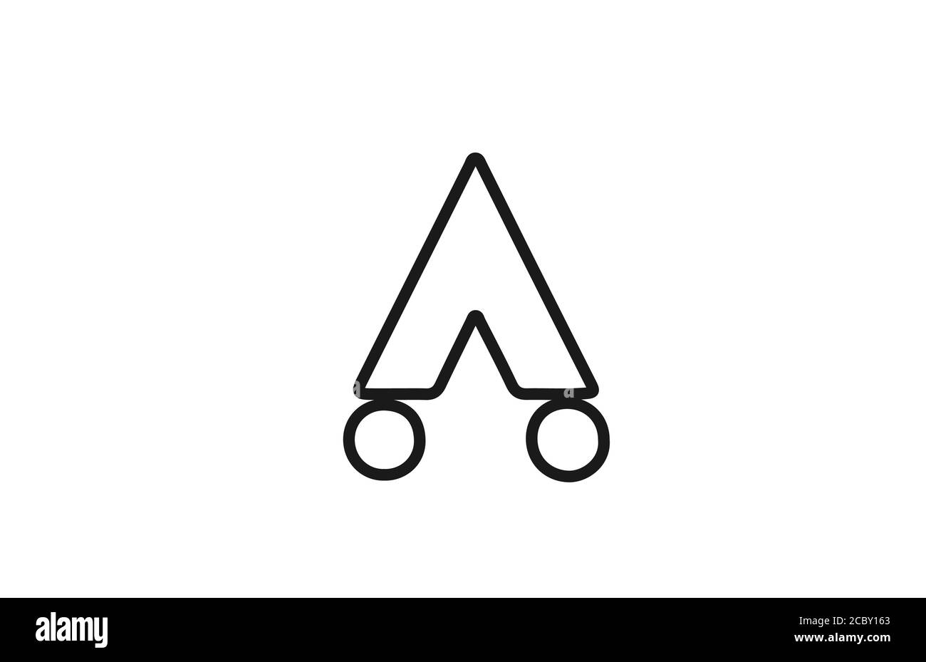 alphabet A letter logo icon with line. Black and white design for ...