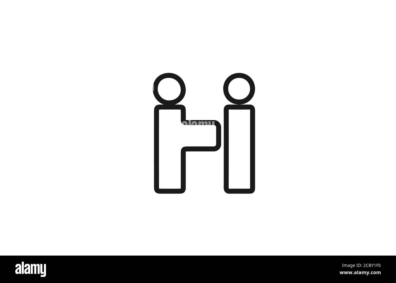 alphabet H letter logo icon with line. Black and white design for ...