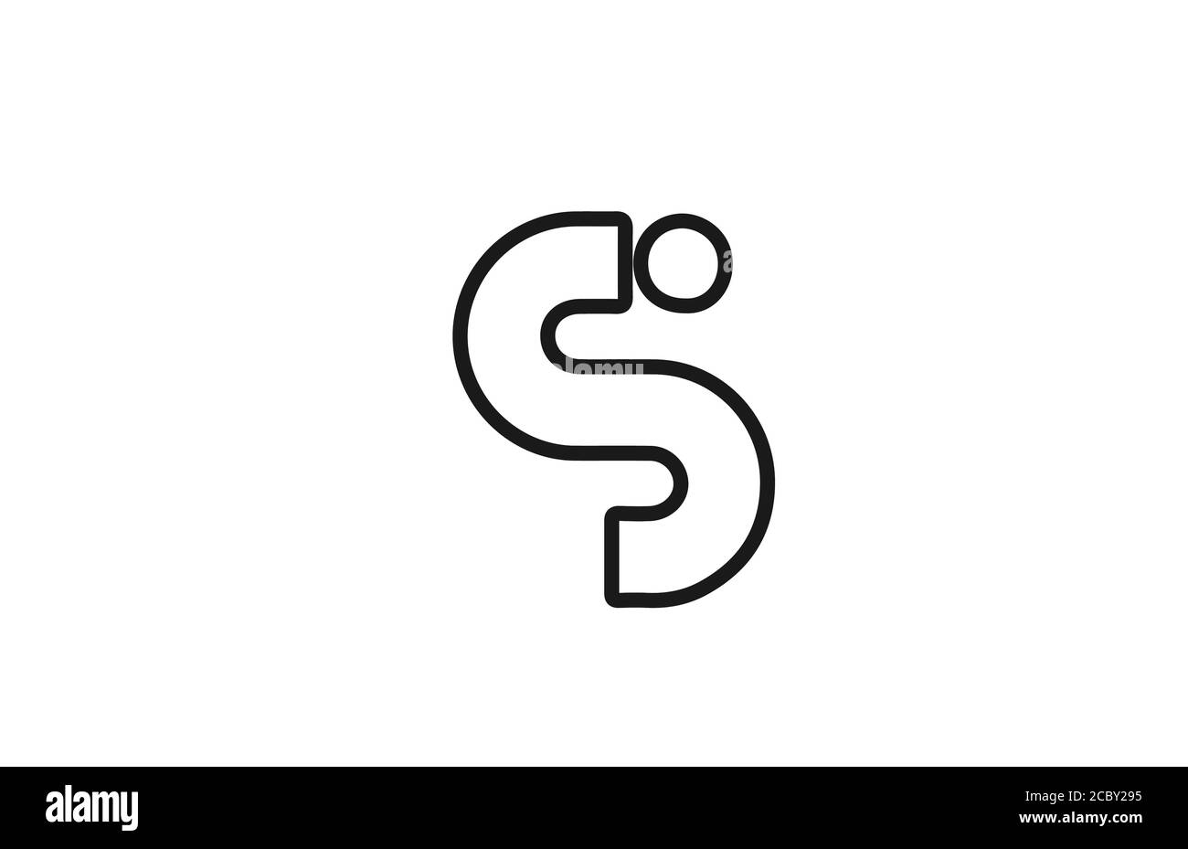 alphabet S letter logo icon with line. Black and white design for ...