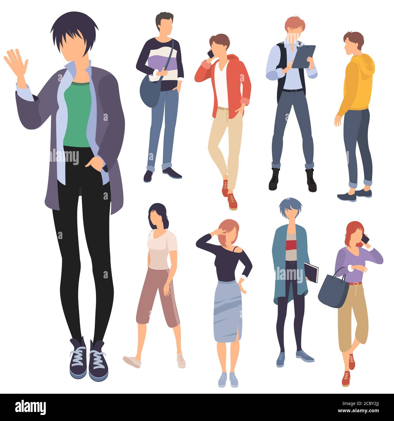 set of people characters Stock Vector