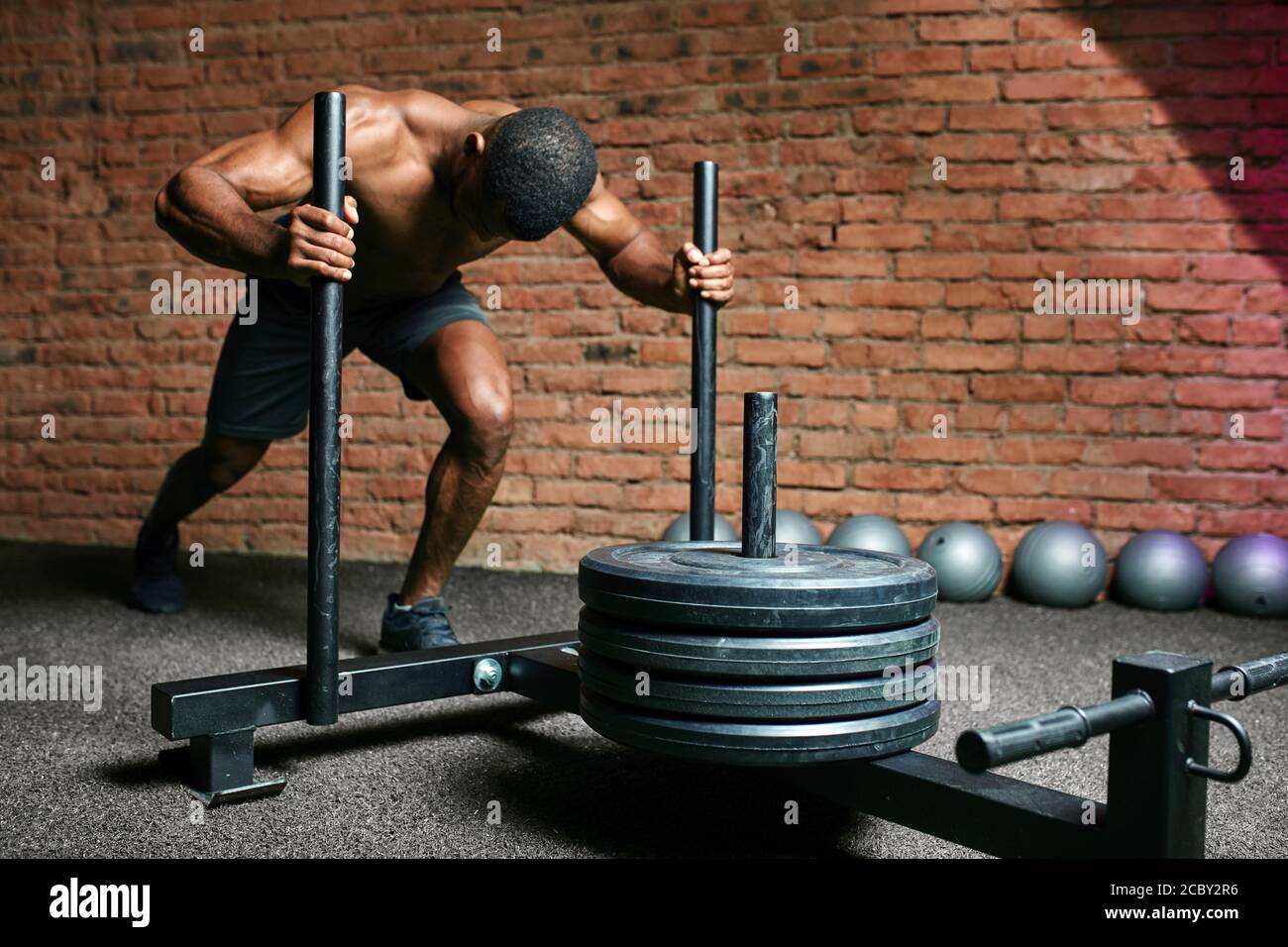 Sled pull training hi-res stock photography and images - Alamy