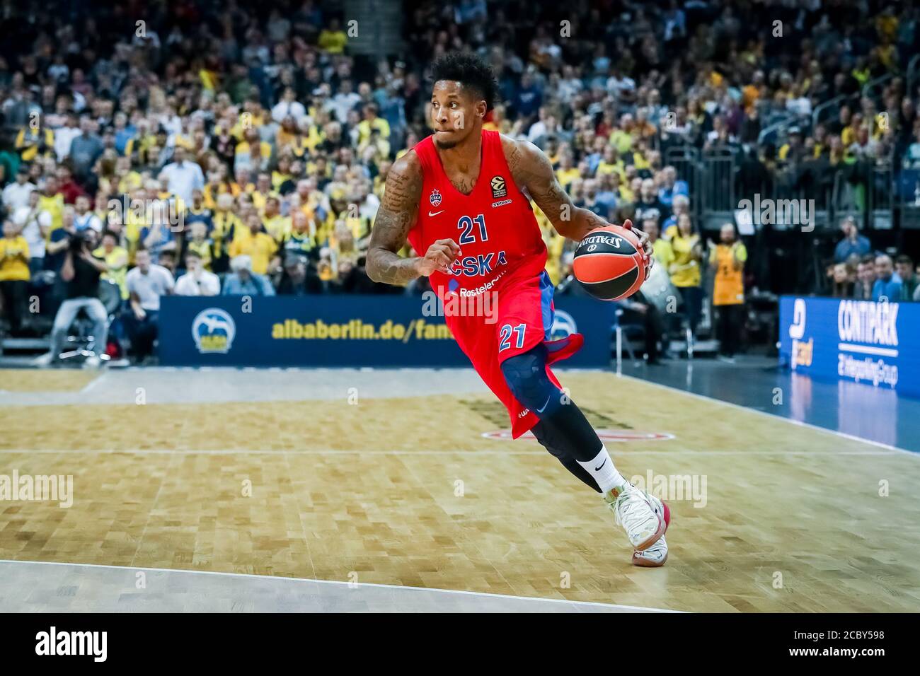 Berlin, Germany, October 25, 2019: Will Clyburn of CSKA Moscow in action during the EuroLeague basketball game between Alba Berlin and CSKA Moscow Stock Photo