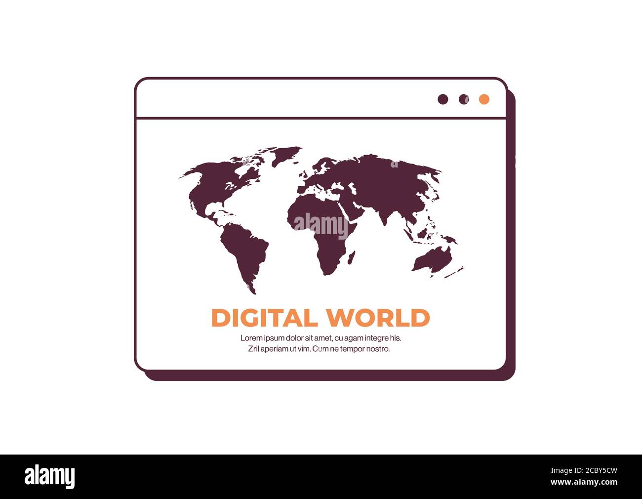 digital world in web browser window globalization concept horizontal