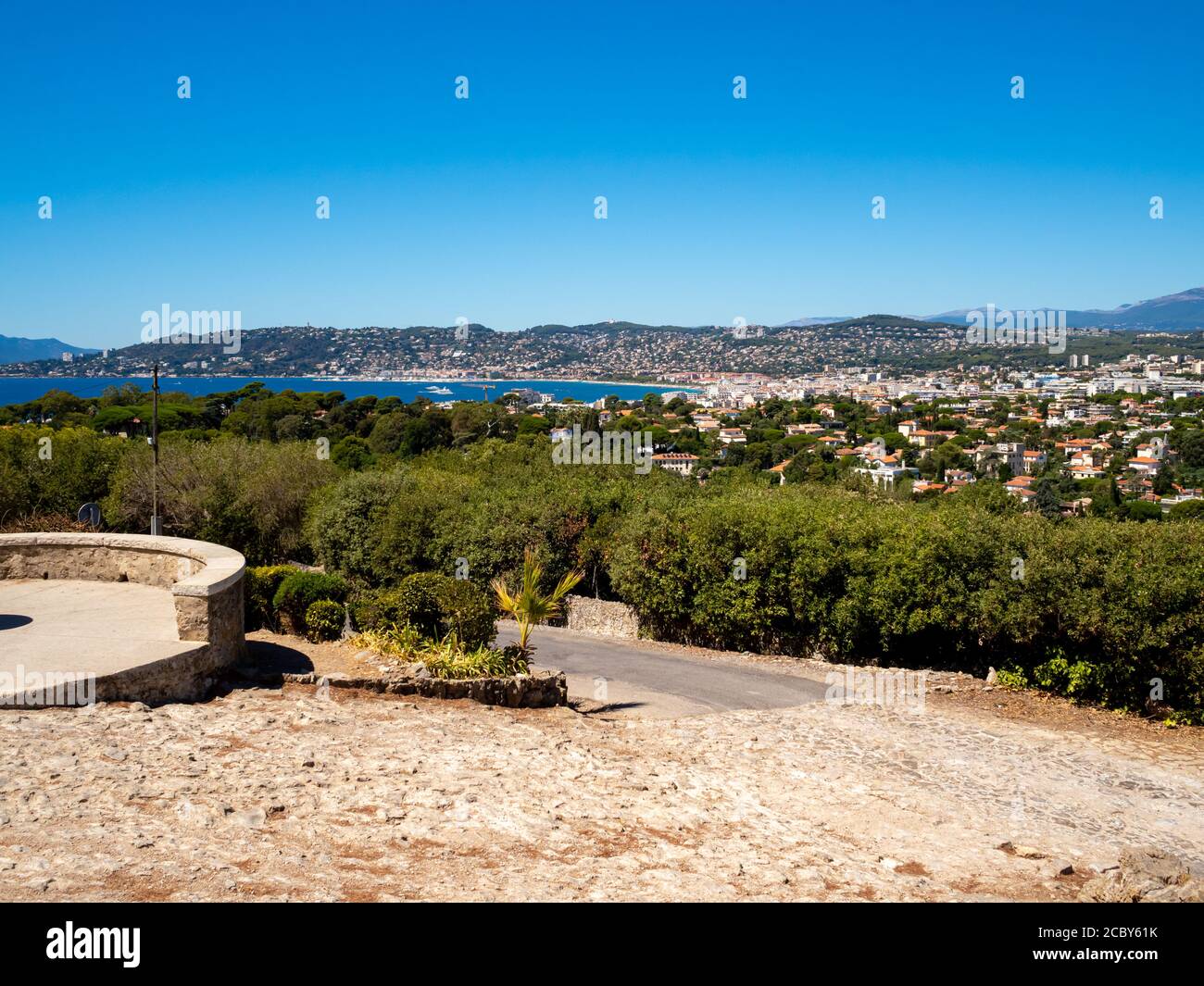 view on Juan les Pins French Riviera on a sunny summer day Stock Photo