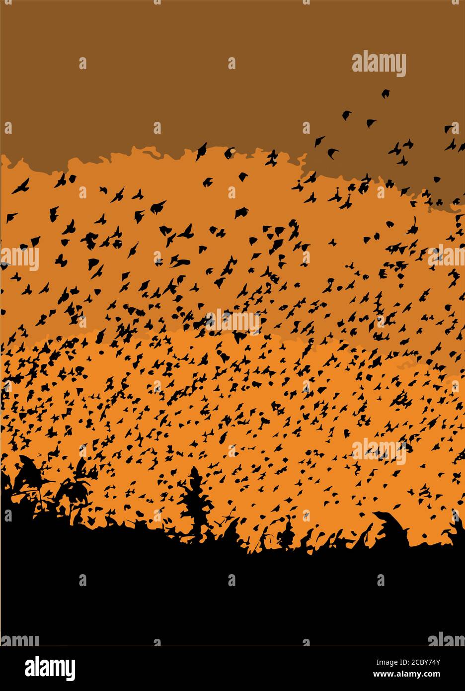 Image of flying birds sunset Stock Vector Images - Alamy