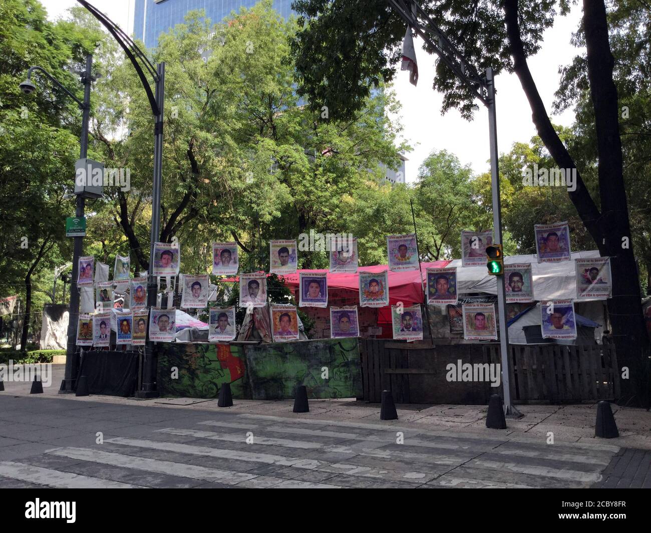 Mexico City view. Reforma avenue. 43 students killed Stock Photo